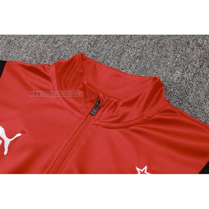 Tuta da Track de Felpa del Milan 2023-2024 Rosso y Blanco